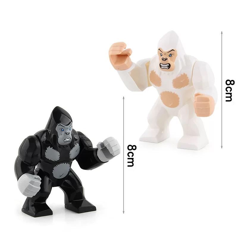 MOC Wild Animals Building Blocks Set Monkey Cow Bear Orangutan Leopard Snake Camel Mini DIY Model Compatible Bricks Kids Toy T19