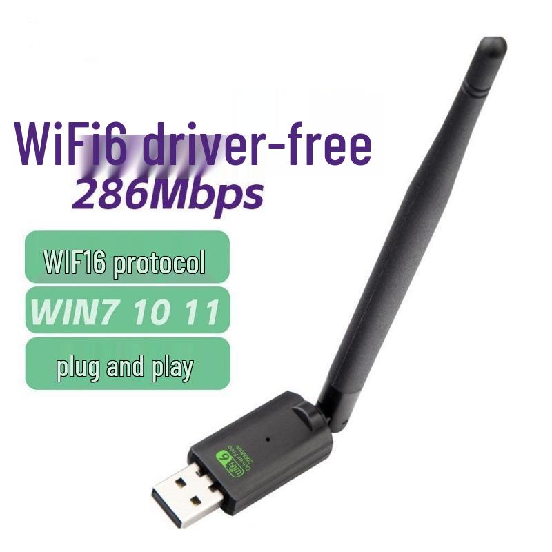 USB Wireless Network Card 1300Mbps Gigabit 5G Dual-Band WiFi6 Receiver, Driver-Free
