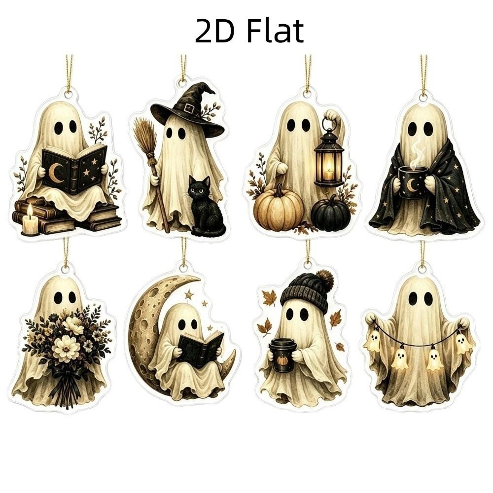 8pcs Pumpkin Halloween Decorations Maple Leaf Ghost Hanging Ornaments  Halloween