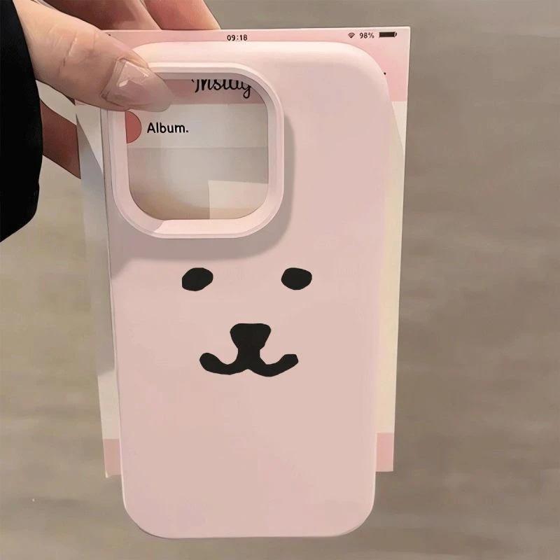Simple self-deprecating bear applies to Apple iPhone16/17Pro mobile phone case 15 glutinous rice 13 liquid 12 cute 14 soft