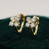 925 Sterling Silver Gold Plated Flowerr Hoop Earrings with D Color VVS1 Moissanite for Women Fine Jewelry Gift