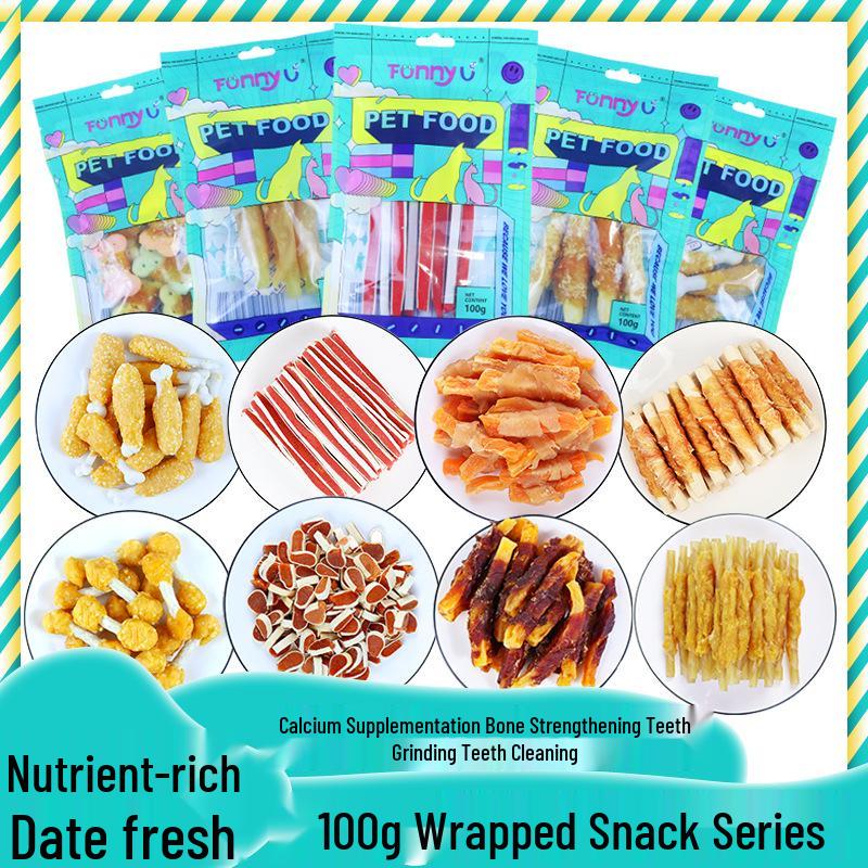 

Разноцветные 100г Лакомства для питомцев: Суши-сэндвич роллы для чистки зубов и блестящей шерсти. Chicken Wrapped Cheese Stick