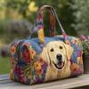 Animal Pattern Quilted Travel Tote | Comfortable Large Duffle Bag for Vacation Beach, Casual Style with Positioning Printing