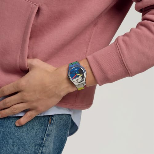 Swatch LEGER'S TWO WOMEN HOLDING FLOWERS SUOZ363 Black Wristwatch