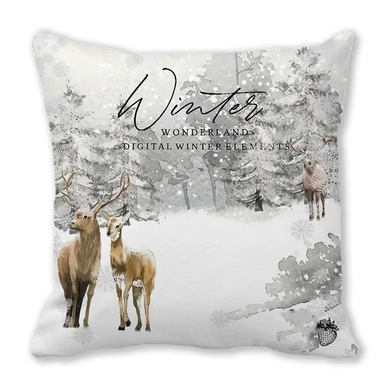 Christmas Themed Pillowcases Car Accessories Office Santa Claus Living Room Sofa Home Pillowcases