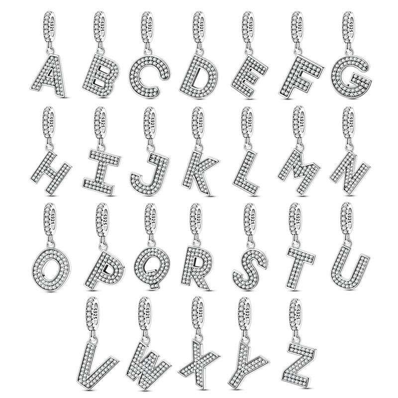 Copper Charms Beads 26 Letters A-Z Alphabet For Women Fit Necklace Bracelets Diy Making Fine Jewelry