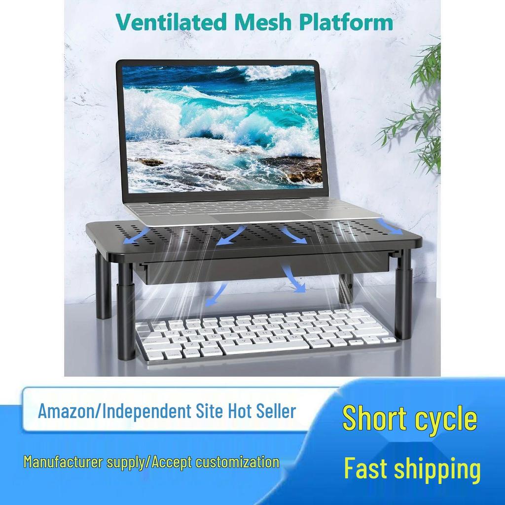 Metal Monitor Riser with Storage Drawer