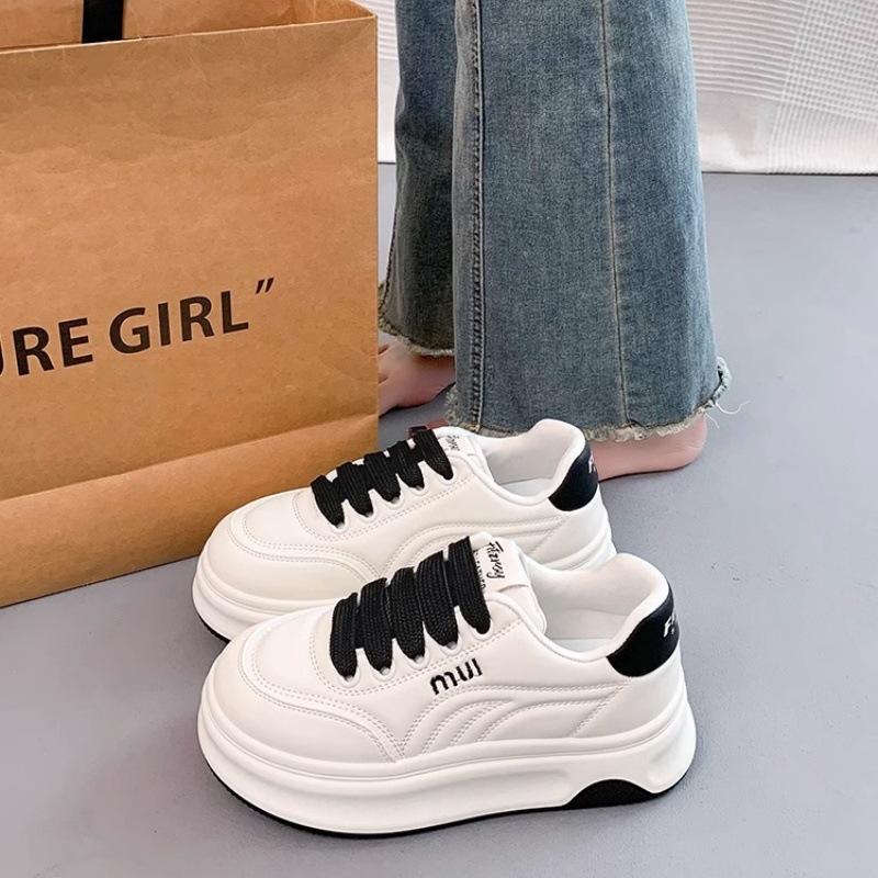Little White Shoes Women's Year Thick-soled Versatile Bread Shoes Heightening Sports Board Shoes