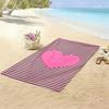 Asciugamano a Cuori Rigati Oversize, Asciugamano da Bagno in Microfibra ad Asciugatura Rapida con Stampa Amore a Strisce Rosa, Grande Coperta da Piscina e Spiaggia per Viaggio 1pz