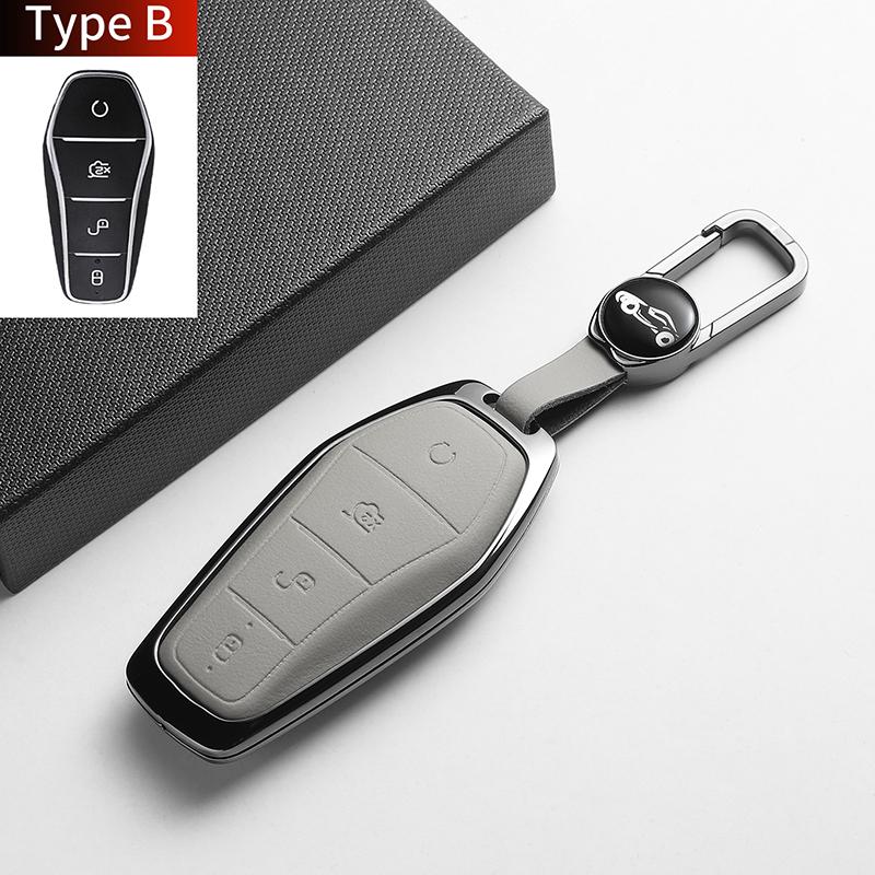For BYD Han EV Dolphin Song Plus DMI Seagull Yuan UP Qin Pro Seal 06 Escort 7 Tang L Leather Metal Car Key Case Cover Accessorie