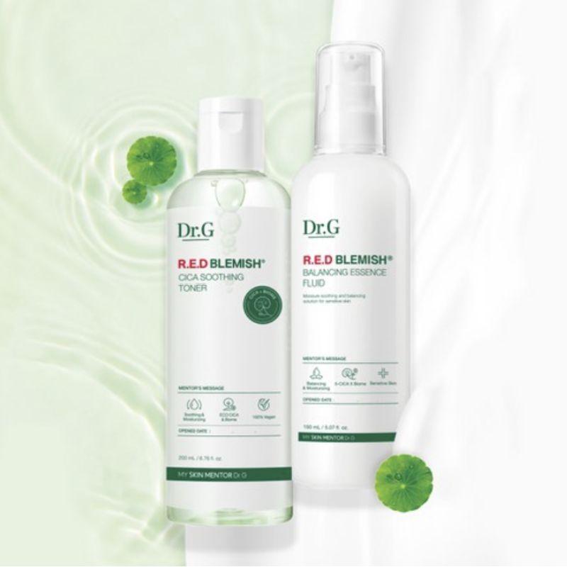 Dr.G Red Blemish Cica Toner 200ml + Lotion 150ml Skincare Set – Soothing & Hydrating Korean Cica Care (1 Set)