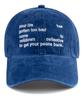 Bichiseuaenkeulim Your Life Stone-Washed Ball Cap-Blue