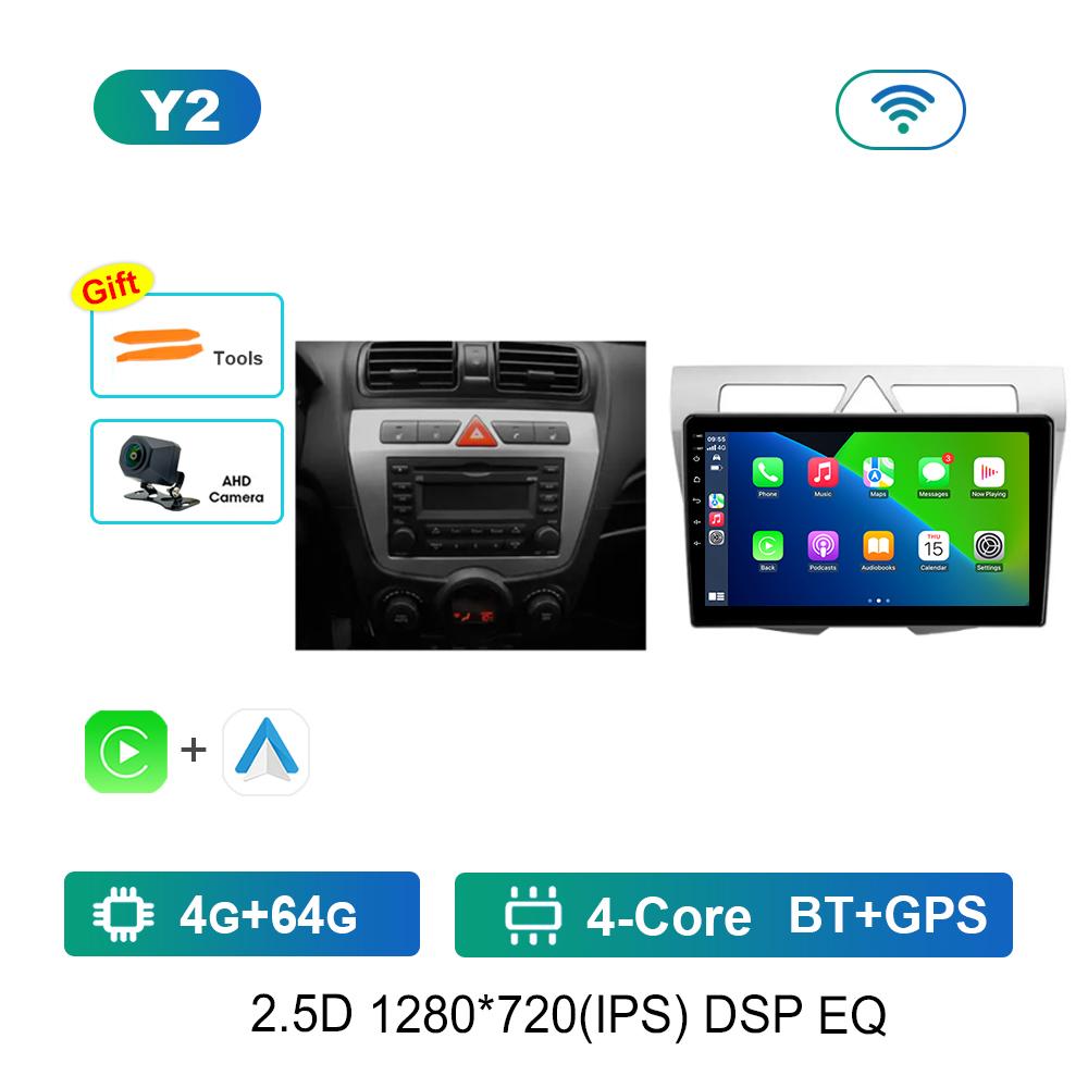 Video Multimedia Player Android Auto 4G Carplay WiFi 9 '' for Kia Morning Picanto 2007 - 2011 WiFi QLED IPS Screen 4G Bluetooth