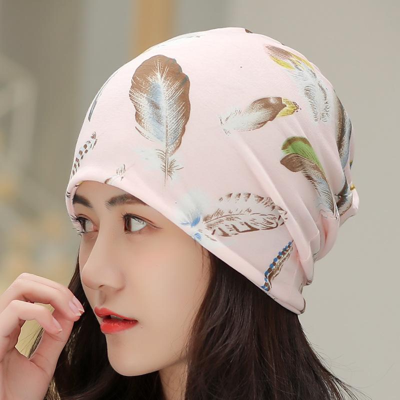 Soft printed thin cotton men's and women's headgear hip hop hipster fashion pullover hat scarf cover dual-purpose hat