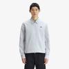 [Sharp] Striped Seersucker Zip-Through Overshirt - Blue/White Afpm2612403-35B