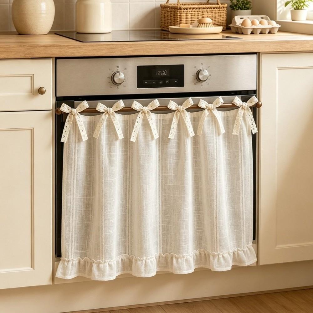 Pastoral Style Kitchen Stove Cover Skirt Handmade Stove Decor Valance Cabinet Curtain Small Window