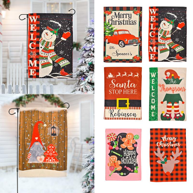 Vibrant Christmas Garden Flags With Cartoon Patterns Perfect For Festive Outdoor Dcor