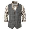 Retro Men's Suit Vest Tweed British Large Size Vest Mens Vest  Casual Masculino Waistcoat