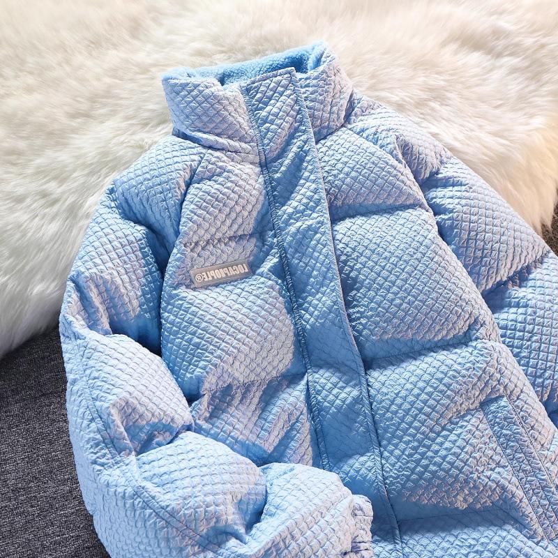 Women's Winter Thickened Warm Stand-up Collar Jacket Solid Color Loose Retro Casual Jacket