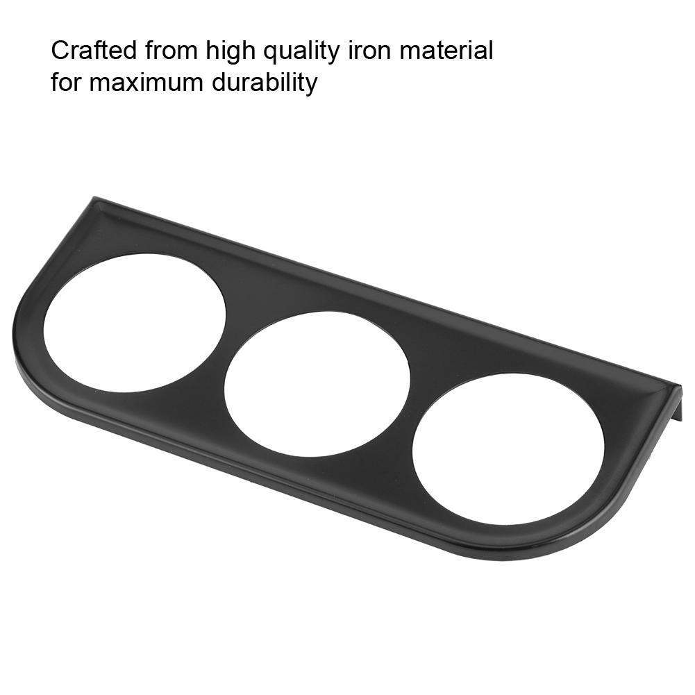 52mm/2in 3-Hole Triple Instrument Panel Shell Gauge Mounting Bracket Car Dashboard Meter Iron HolderBlack