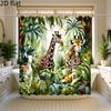 Tropical Giraffe Safari Animal Print Polyester Shower Curtain Jungle Bathroom Decor Waterproof Pet Shop Home