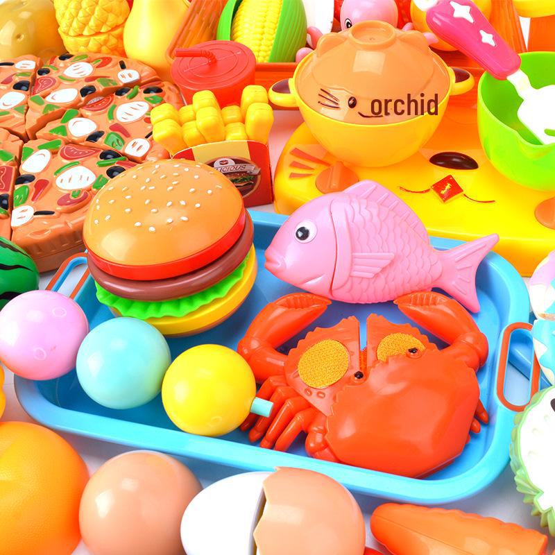 Kids' Pretend Kitchen Playset - Fruit and Vegetable Toys for Boys and Girls