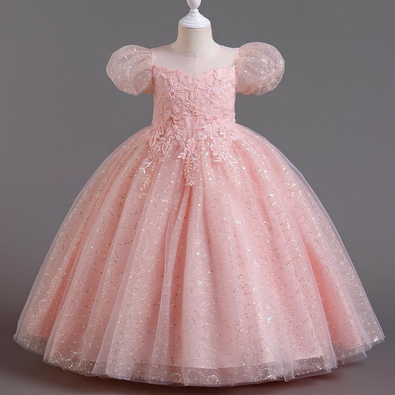 Girls' Luxury Princess Puffy Skirt Formal Dress - Flower Girl Wedding & Performance Costume