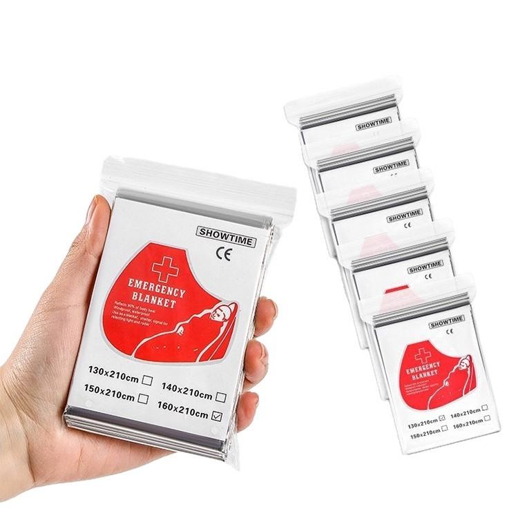 

Outdoor Emergency Sliver Survival Blanket Waterproof First Aid Rescue Curtain Foil Thermal Military Blanket160X210Cm 5PCS