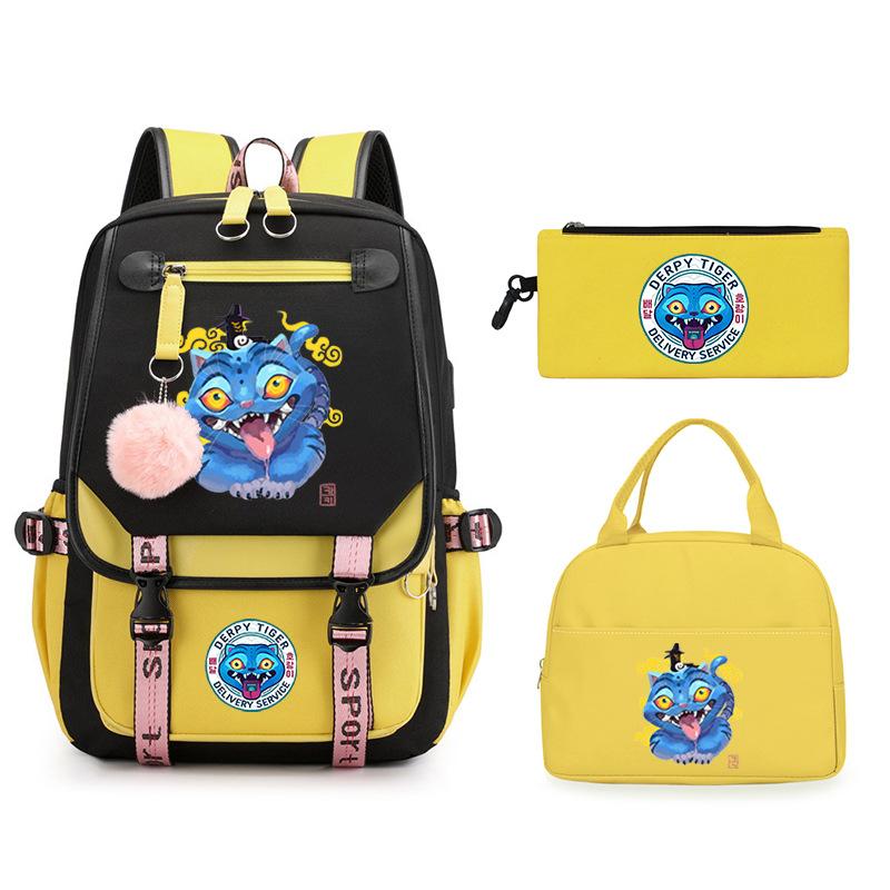 The Witch Hunter Girl Group Has the Same Peripheral Cartoon Korean Version Schoolbag Set, Cross-border Campus Trend, Primary and Secondary School