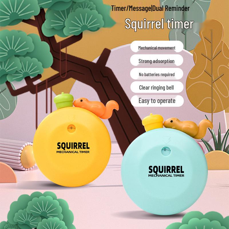 Children's Cartoon Rabbit & Squirrel Magnetic Timer for Cooking & Study