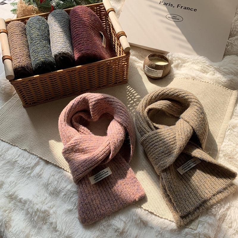 Scarf women's winter high-end sense new light luxury Angela red knitted scarf scarf