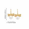 Simulation Freshwater Pearl Bow Pearl Long Earrings Shell Beads Ear Hook Drop Earrings  Girls Gift