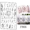 Yousheng Blume Nagelsticker Verschiedene Muster DIY Klebend Schwarz Weiß Schmetterling Nagel Transfersticker für Sommer