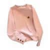 Women's Heart Embroidery Crewneck Sweatshirt: American Style, Long-Sleeved, Versatile, and Age-Reducing for Spring and Autumn.