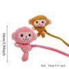 Cartoon Monkey Plush Keychain Pink Brown Long Tailed Fluffy Stuffed Doll Charms Bag Pendant Accessories Couple Gift Cute Things