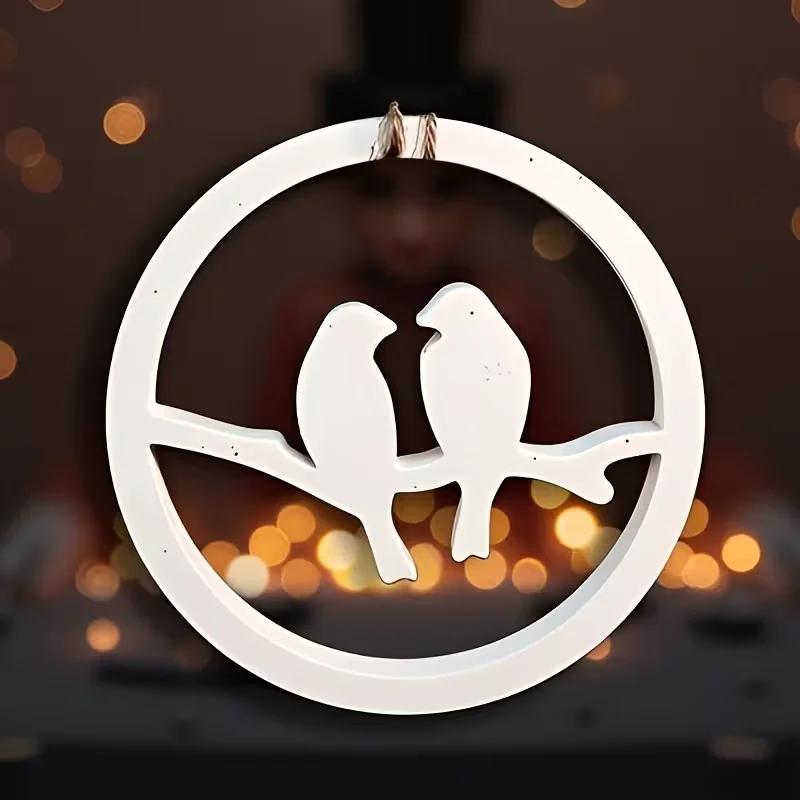 Cazstyk Flower Wreath Silicones Molds For Epoxy Resin, Bird Wreath Resins Molds For Making Gypsum Decorations Art Craft