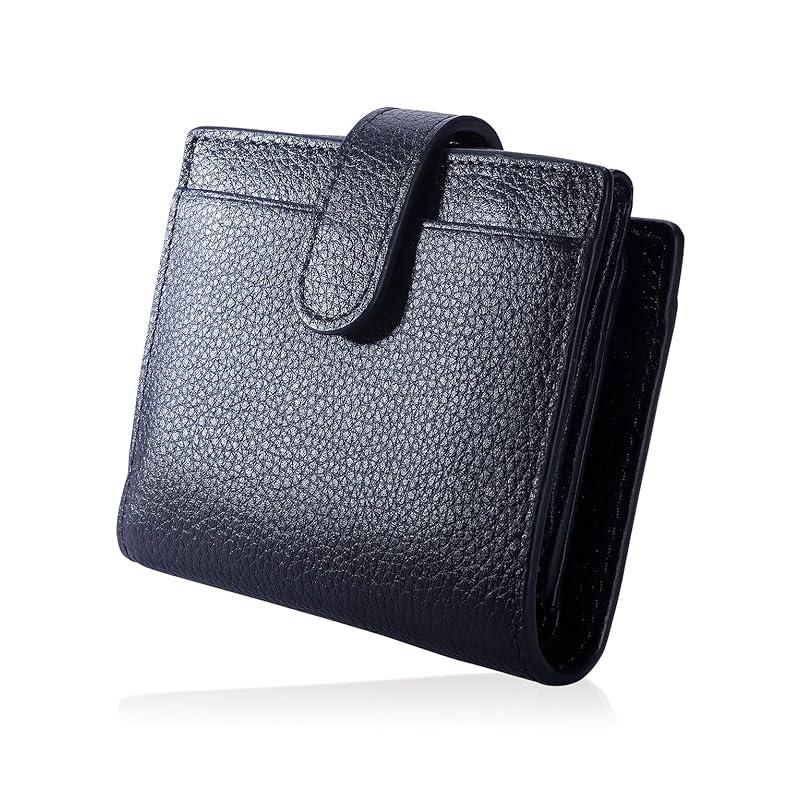 

[BLUE SINCERE] mini wallet ladies genuine leather large capacity Bills don t break box type bi-fold wallet Thin small wallet skimming block / HW5