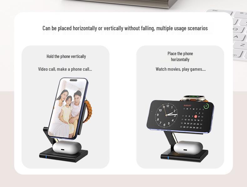 Magnetic 3-in-1 Wireless Charger for Apple Phones - Qi2 Fast Charging Bestseller