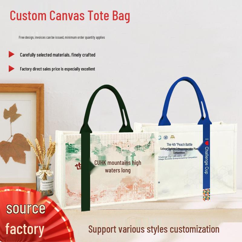 Custom Logo Hand-Painted Tote: Jute, Canvas, Cotton & Linen Handbag, Burlap DIY Lunch Box Bag