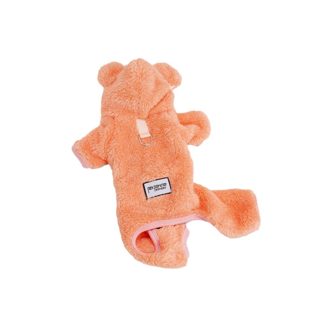Cat and Dog Clothing Pet Autumn and Winter Plush Jumpsuit Pet Four Legged Pajamas Teddy Bear Small Dog Clothing Puppy Clothes