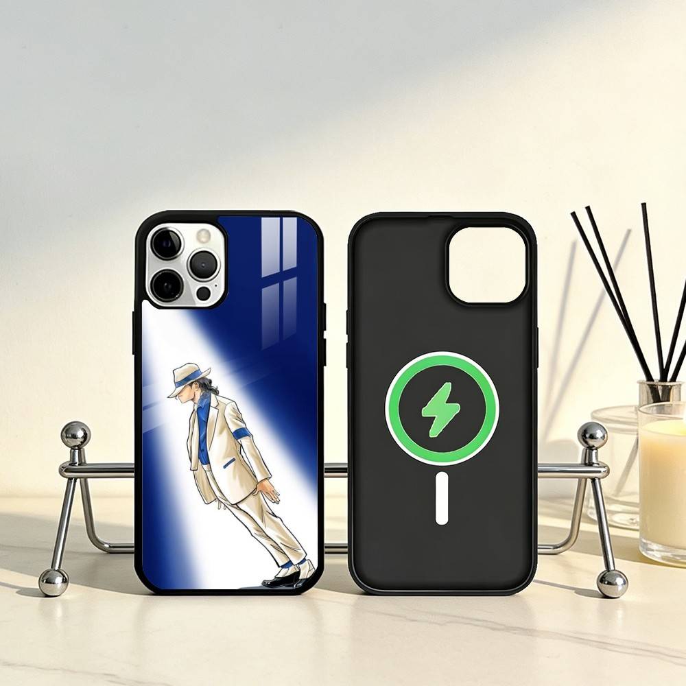 Cute Cartoon M-Michael J-Jackson Phone Case For iPhone17,16,15,14,13,12,11 Plus,Pro Max Magnetic For Magsafe Wireless Charging