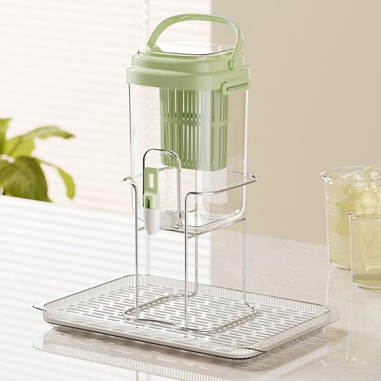 Water Dispenser with Faucet BPA-Free Summer Juice Jug for Fridge 5L Leakproof Iced Tea & Fruit Infuser