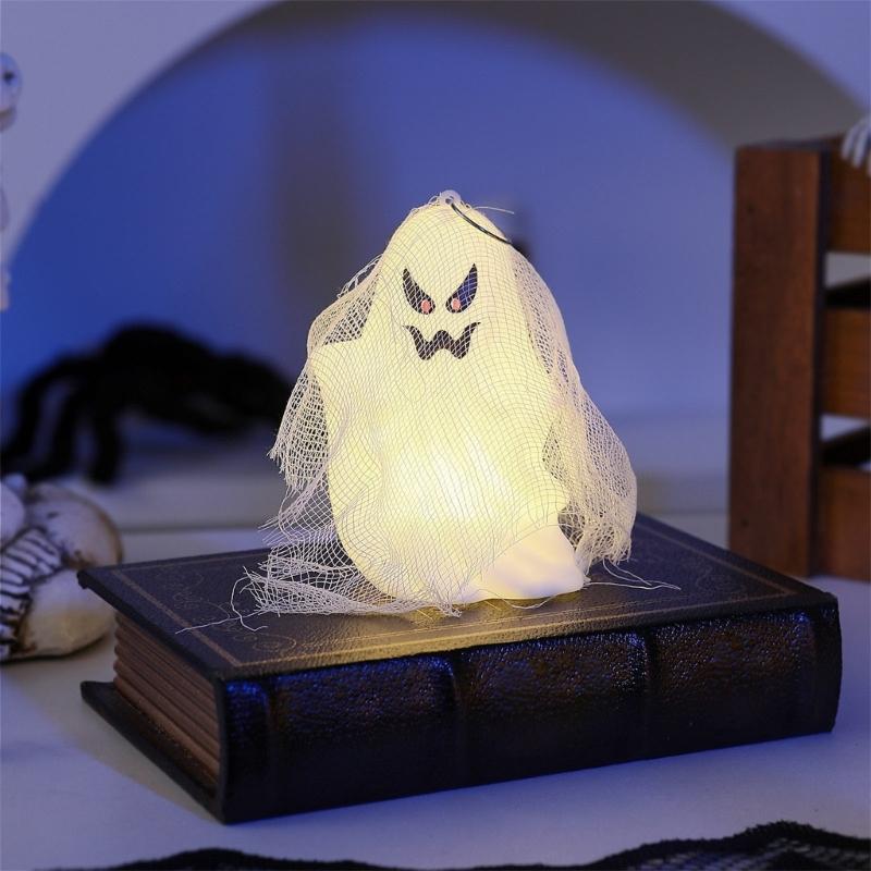 4PCS Lightweight Plastic Specter Home Ornament With White Gauze Phantom Decorations Halloween Party Supplies