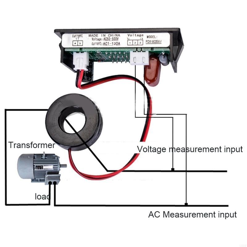 LED Voltmeter Ammeter, Red and Green Digital Multimeter Display Current Tester,AC50-500/0-600VDetector