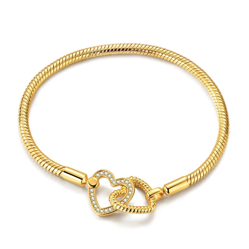 Golden Series Bracelet Original Bracelets Fit Charms Pendant Bead DIY Jewelry Gift