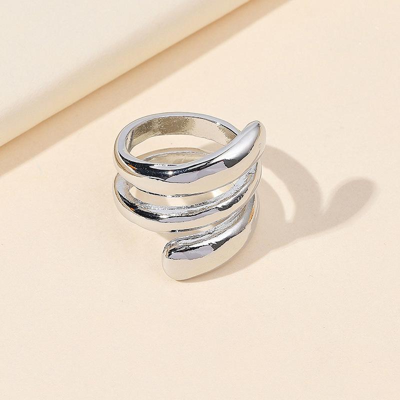 

Jianjie Spiral White Gold-Plated Unisex Creative Ring Size 7 белый