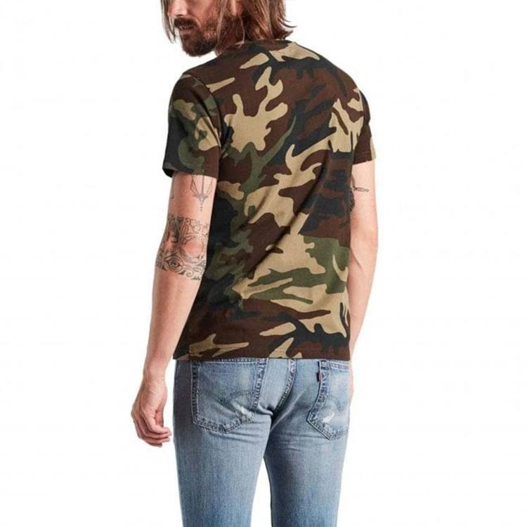 Levis Color Block Letter Print Comfortable Short Sleeve T-Shirt Men Tops Camouflage 69846-0001
