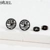 Vintage Tree of Life Stainless Steel Earrings for Women Fashion Norse Mythology Yggdrasil Jewelry World Peace Ear Studs Gift