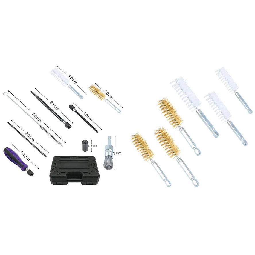 Universal Injector Seat Cleaning Set 19 Pcs Diesel Engines Sealing and Shaft Brush Kit