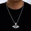 Halloween Skull Alloy Drip Oil Pendant Personality Exaggerated Men'S Necklace